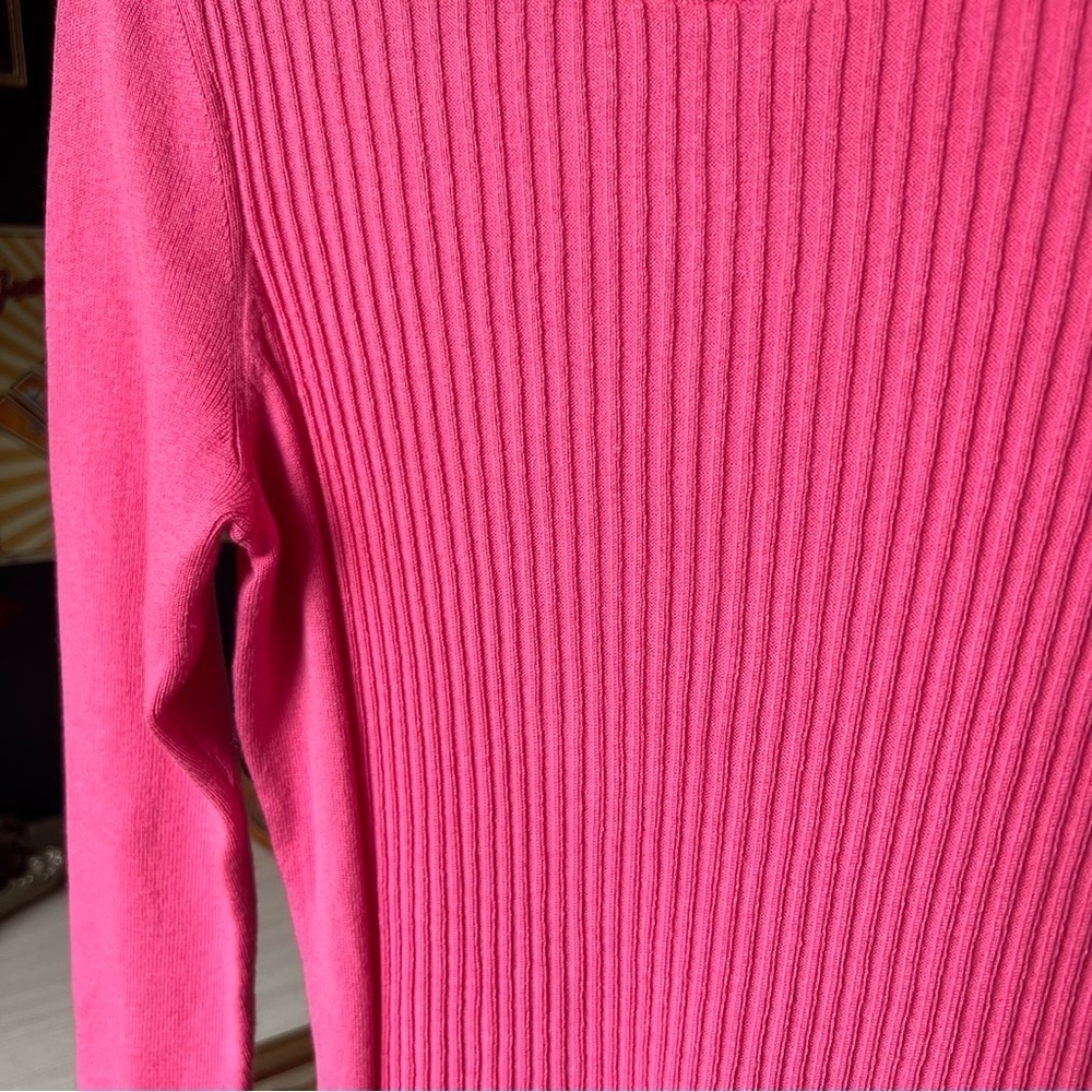J.McLaughlin Pink Ribbed Sweater Small - Picture 4 of 6